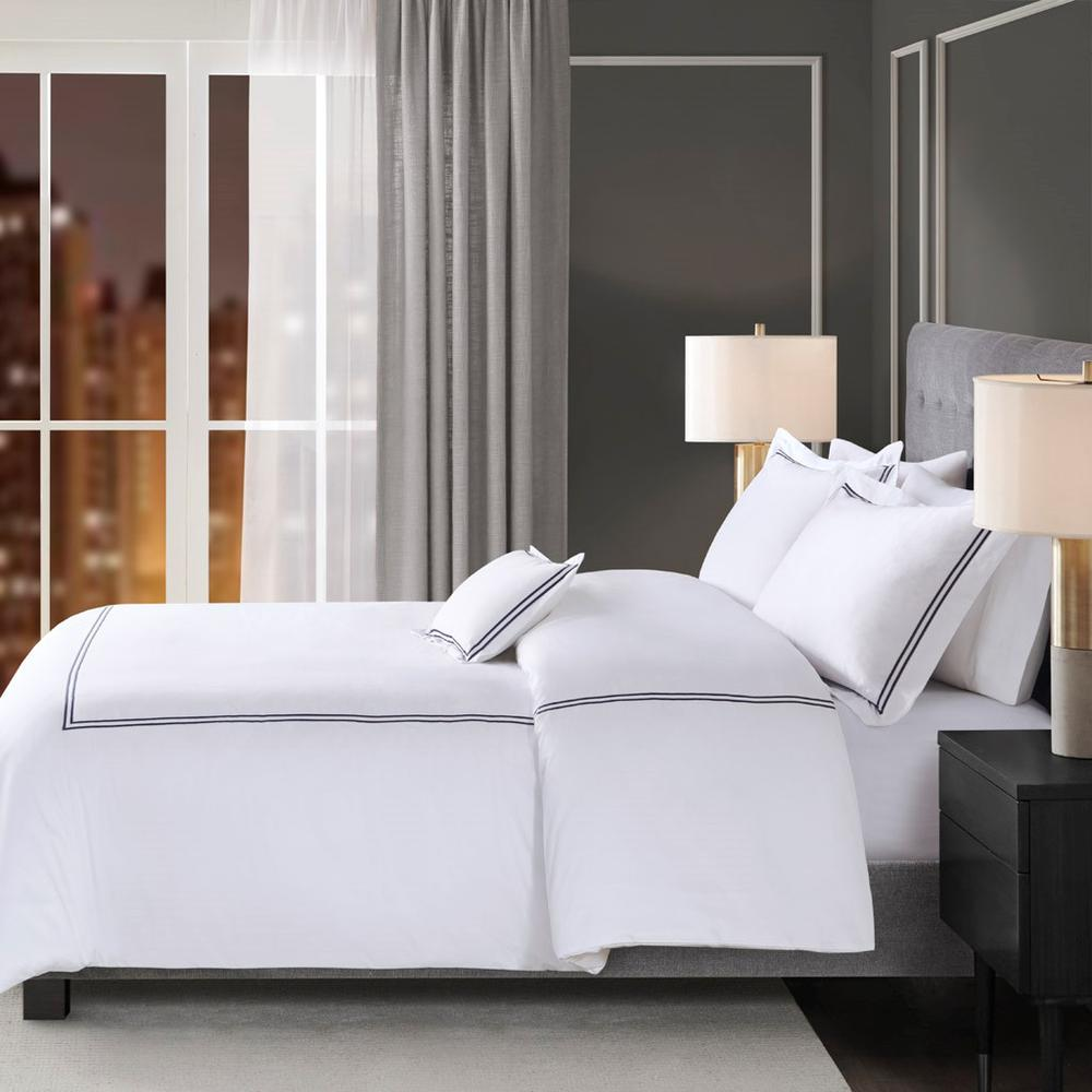 100% Cotton Sateen Embroidered Duvet Cover Set