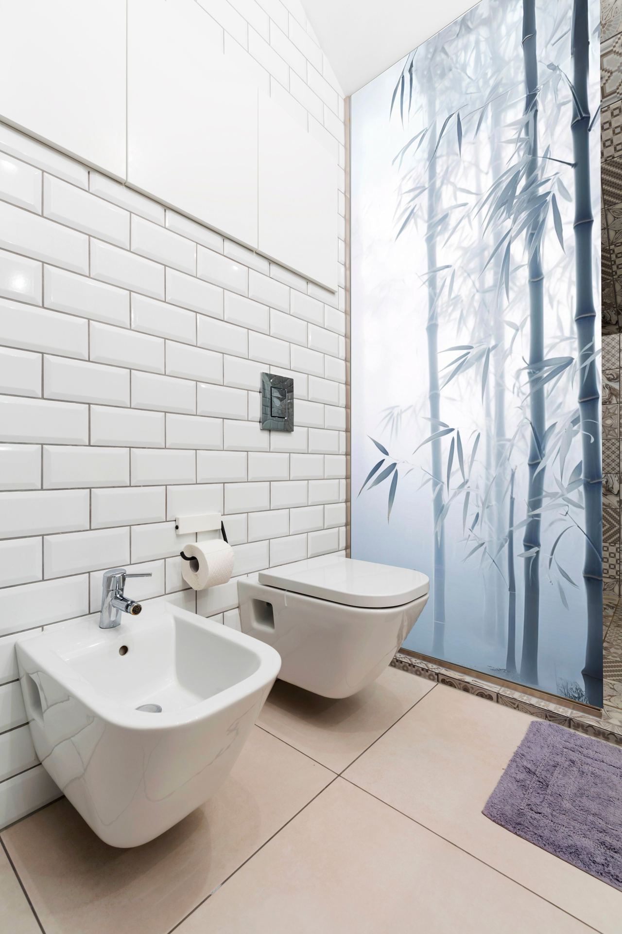 Shower Door Decal Tranquil Bamboo Forest - Ethereal Misty Reed Sticker for Bathroom Privacy