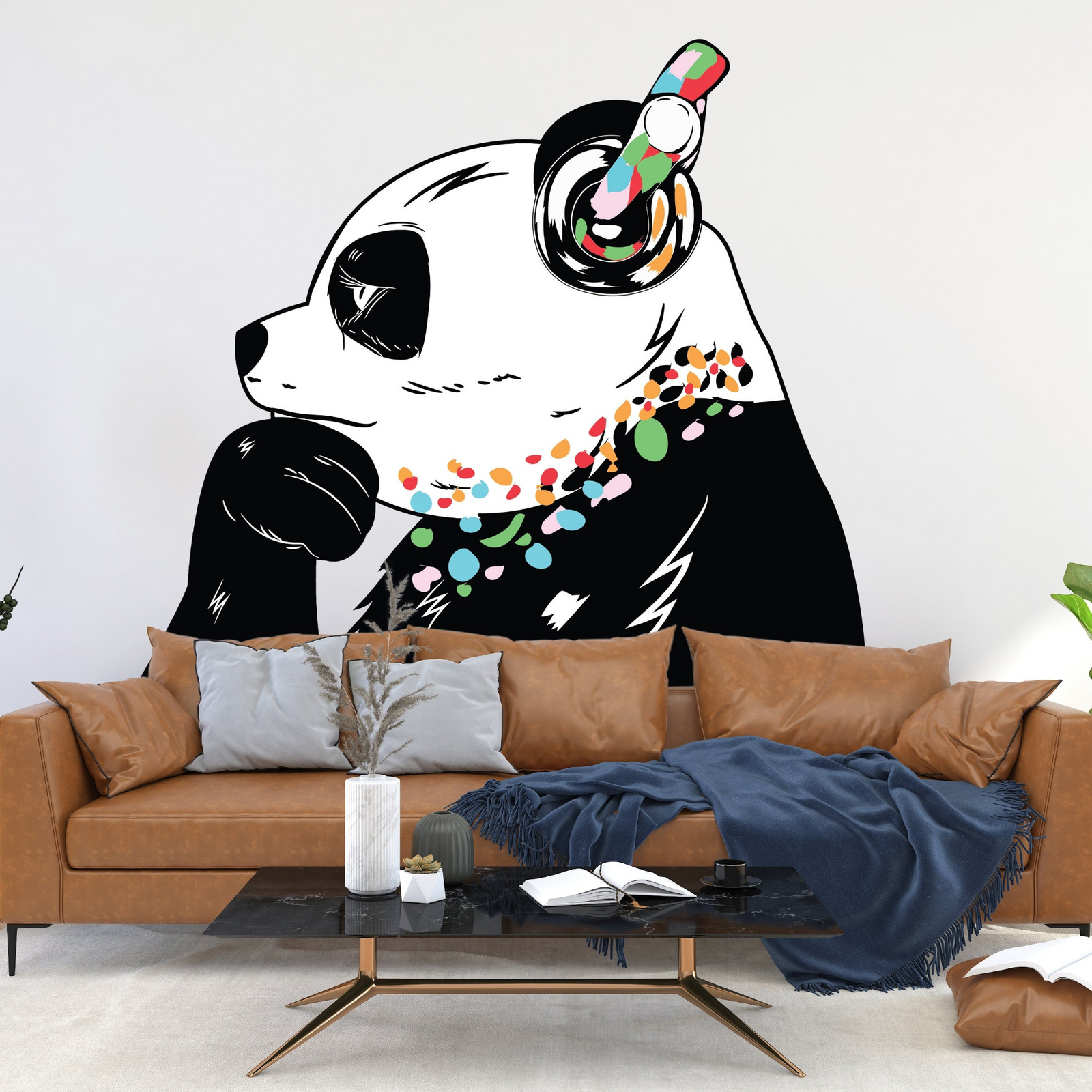 Panda Head Wall Decal – Peel and Stick Animal Wall Sticker for Kids’ Rooms and Living Spaces