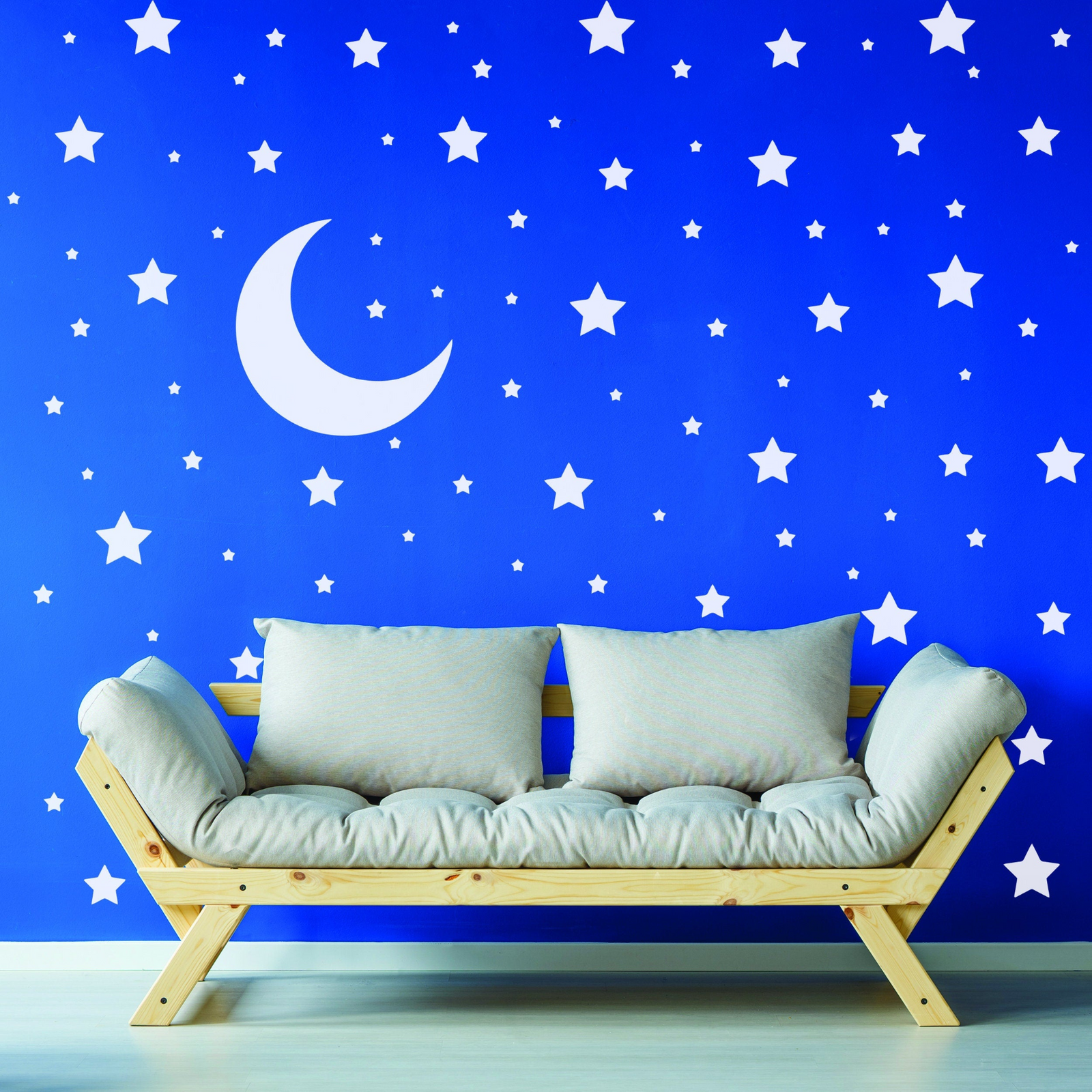 White Stars Peel and Stick Wall Decal Set (220 Pieces)