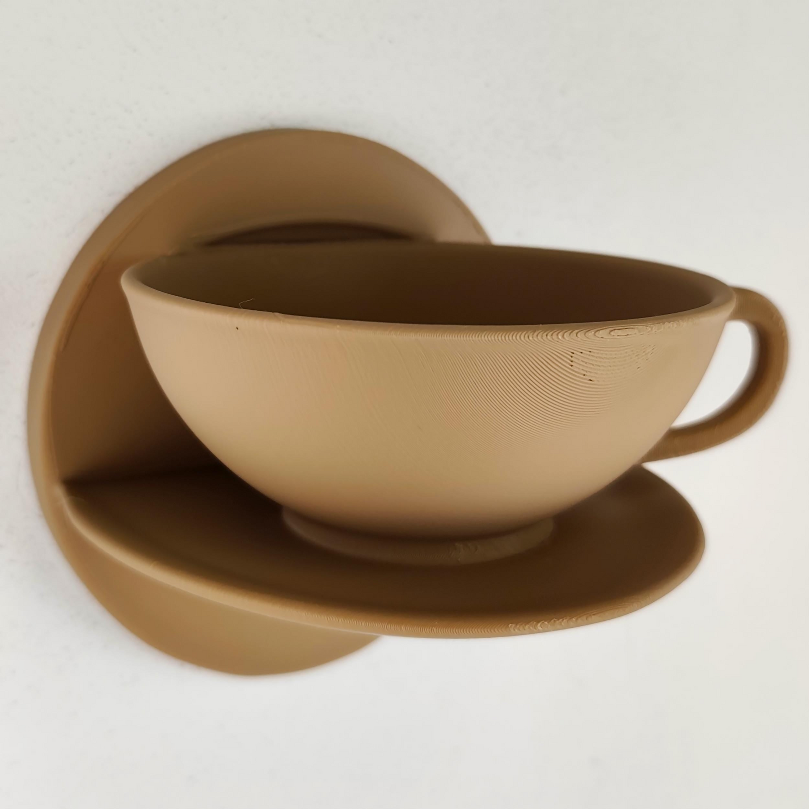 3D Printed Teacup Wall Shelf – Sculptural Floating Decor