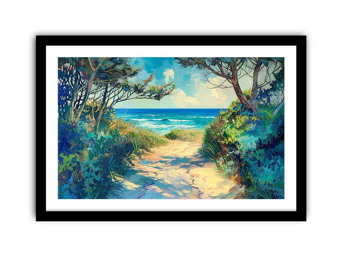 Beach Path Framed Art for Wall – Premium Wall Framed Art