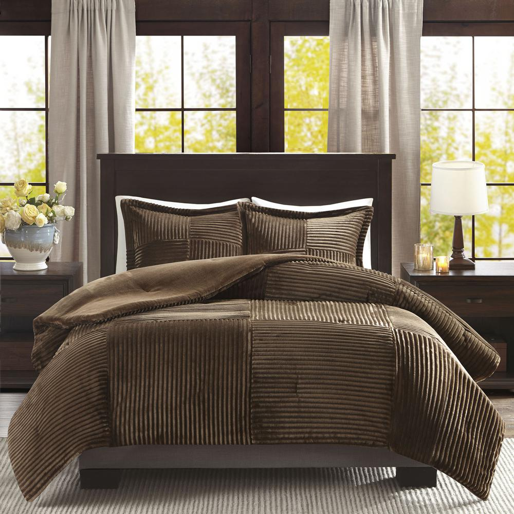Madison Park Parker Plush Down Alternative Comforter Set – Ribbed Ultra-Soft Bedding