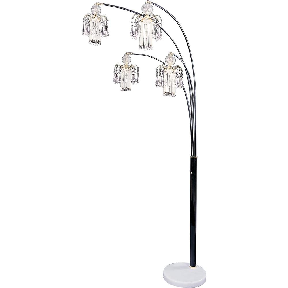 Maisel 91-Inch Hanging Crystal Arc Tree Floor Lamp – Black