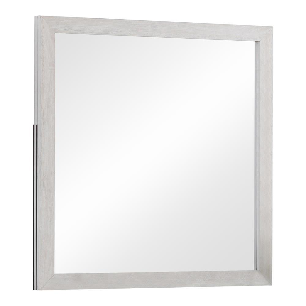 Brantford Coastal White Dresser Mirror with Clean Rectangular Frame