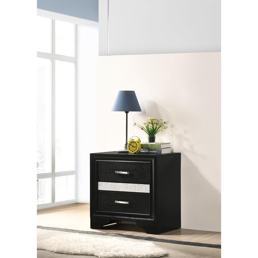 Miranda 2-drawer Nightstand Black