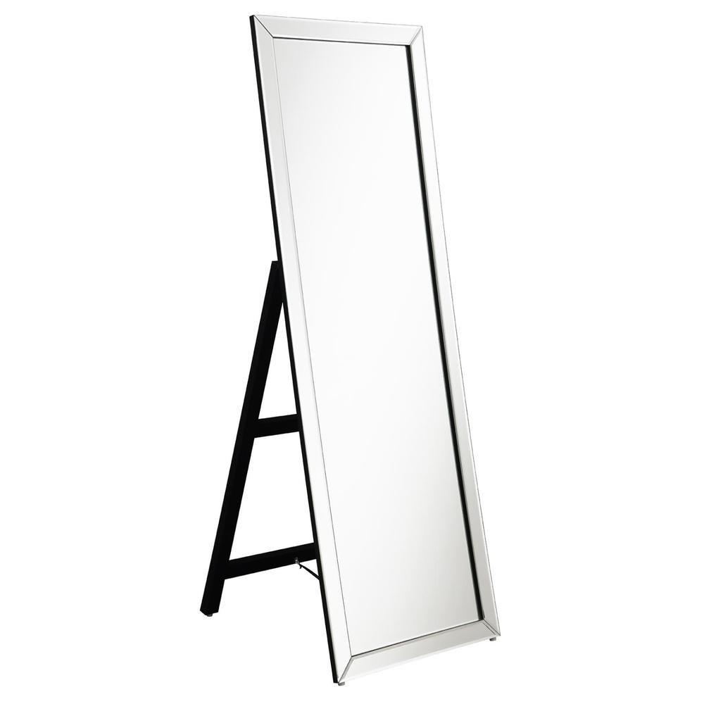 Soline 22 x 61 Inch Framed Standing Floor Mirror Silver