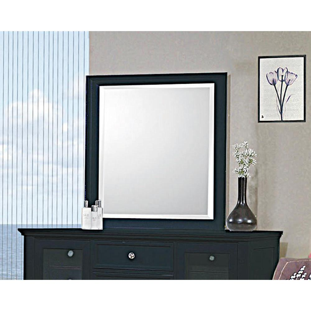 Sandy Beach Dresser Mirror – Black Solid Wood Framed Bedroom Mirror