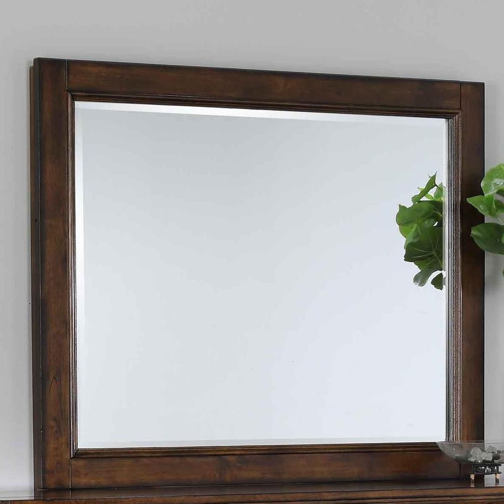 Elk Grove Vintage Bourbon Rectangular Dresser Mirror in Solid Wood