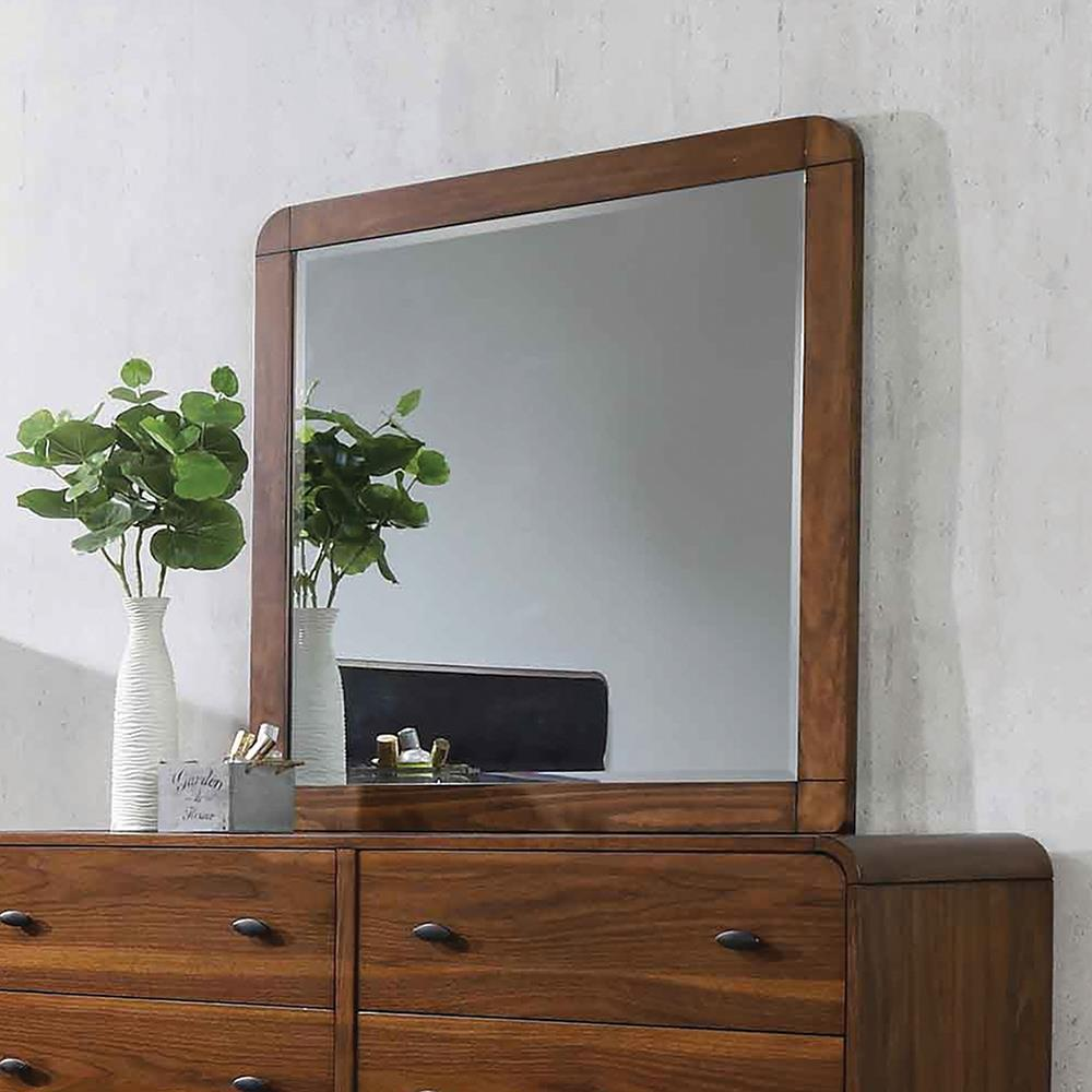 Robyn Dresser Mirror – Dark Walnut Retro Square Framed Mirror