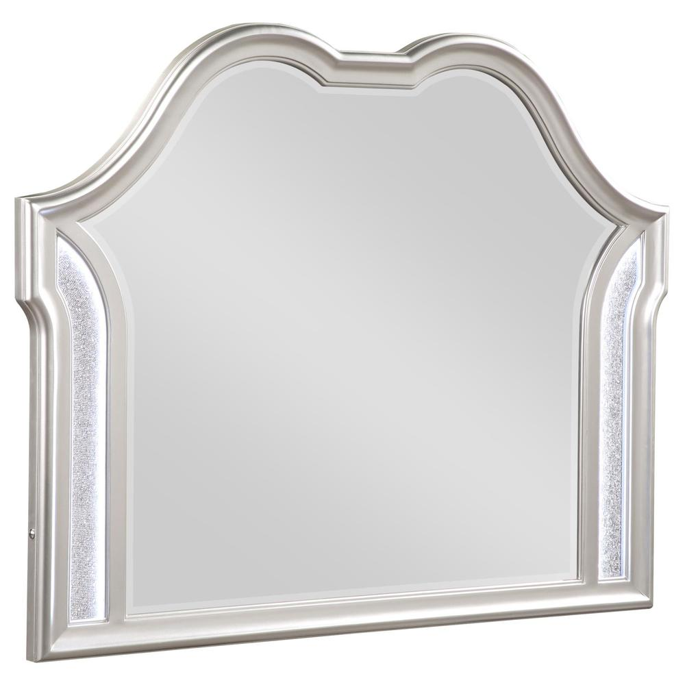 Evangeline Dresser Mirror – Silver Oak Glam Vanity Mirror with Beveled Glass