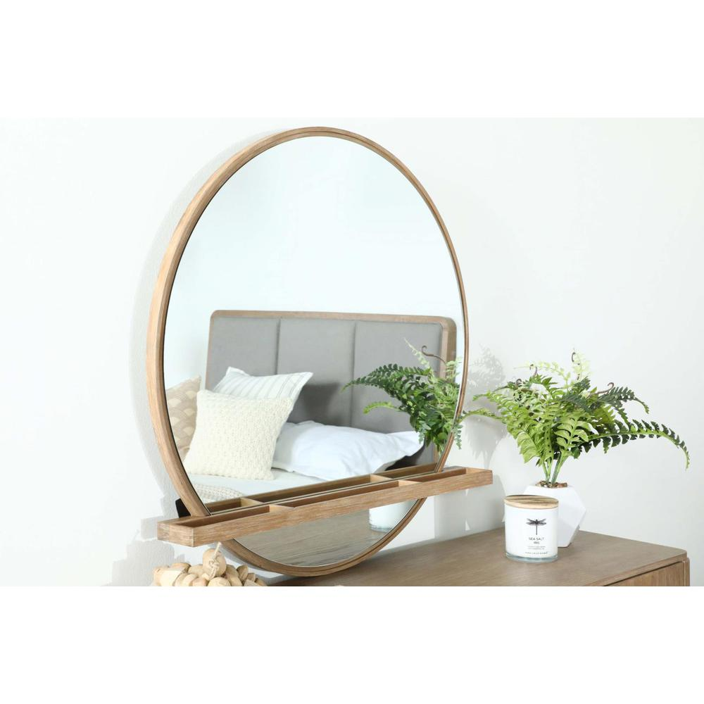 Arini Sand Wash Dresser Mirror with Built-In Jewelry Tray