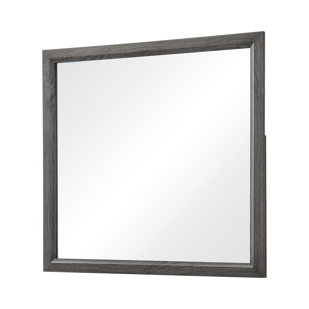 Watson Grey Oak Square Dresser Mirror in Solid Oak Frame