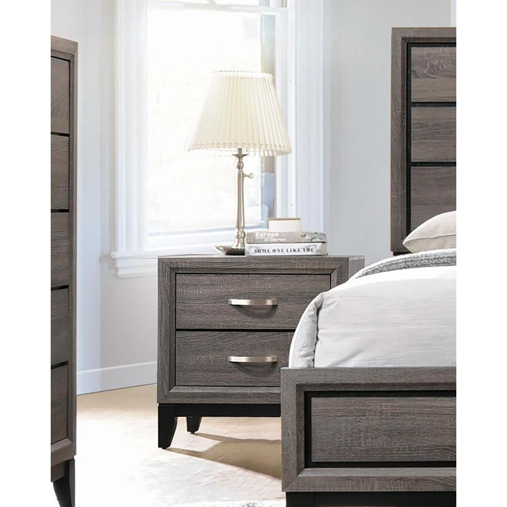 Watson 2-drawer Nightstand Grey Oak
