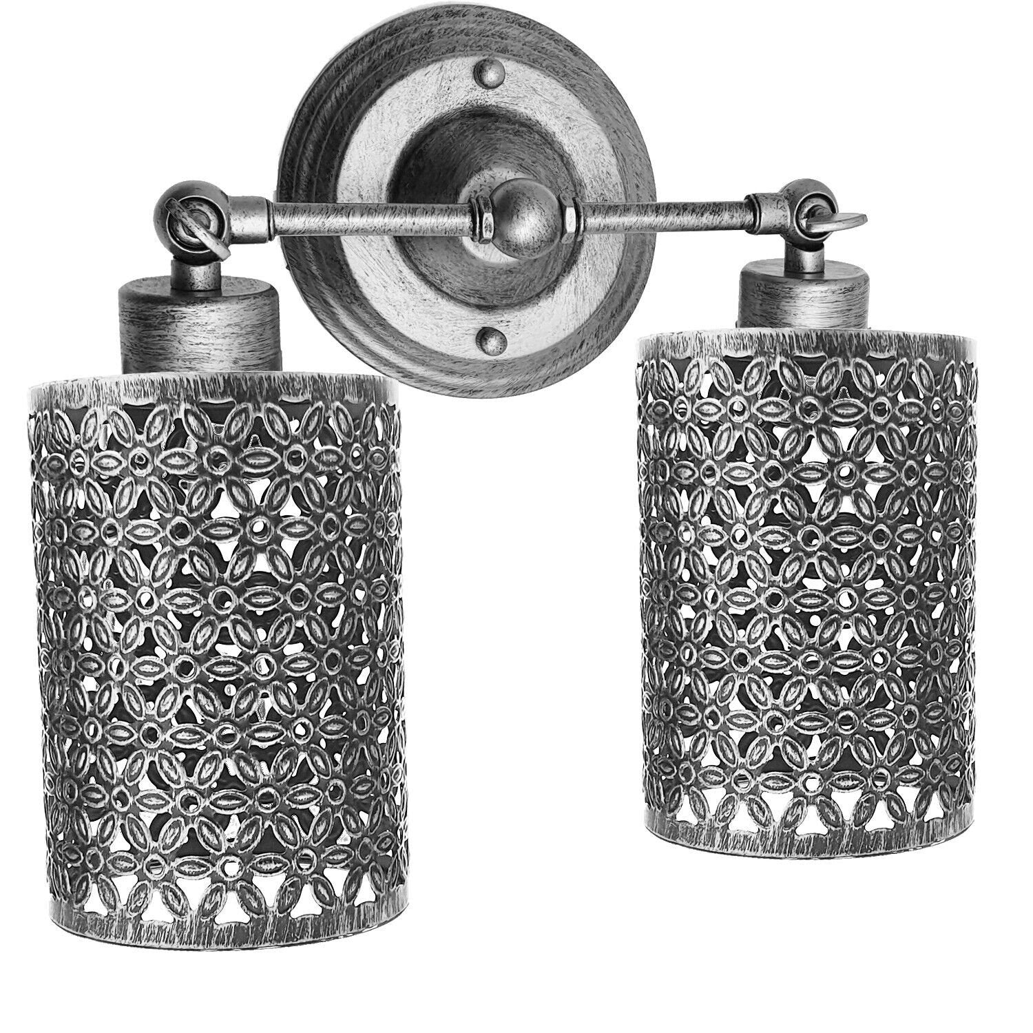 Modern Retro Brushed Silver Vintage Industrial Wall Sconce