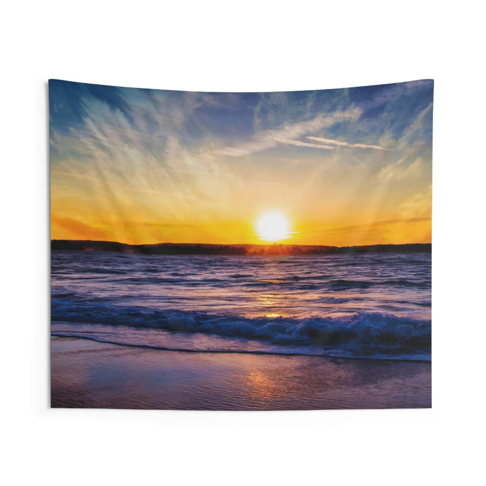 Sunset Beach Wall Tapestry – 100% Polyester Decorative Wall Tapestry