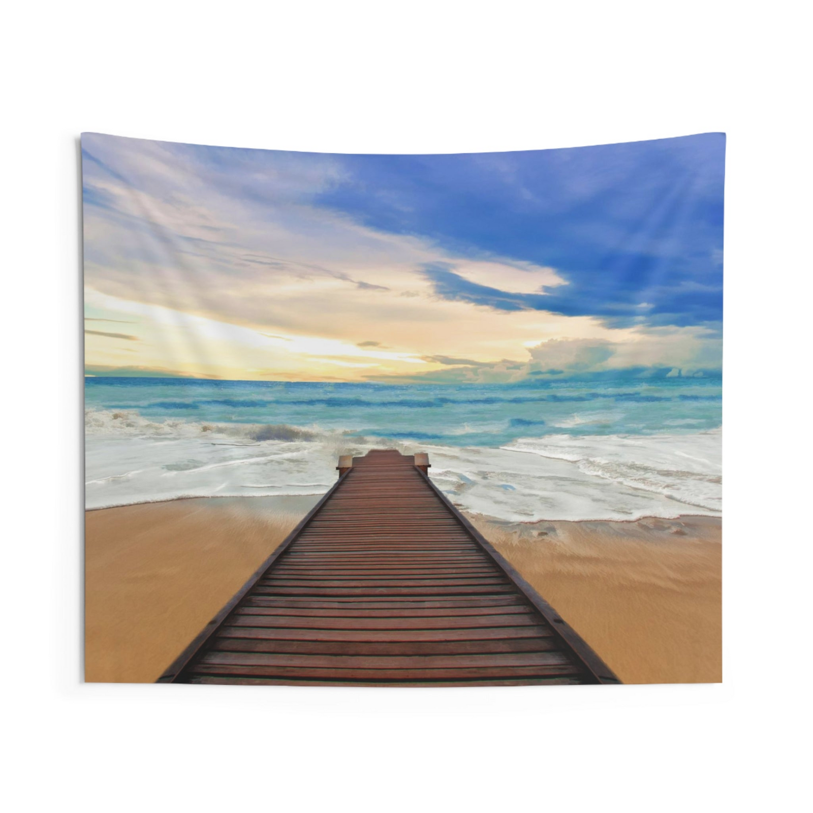 Jetty Coastal Wall Tapestry – 100% Polyester Decorative Wall Tapestry