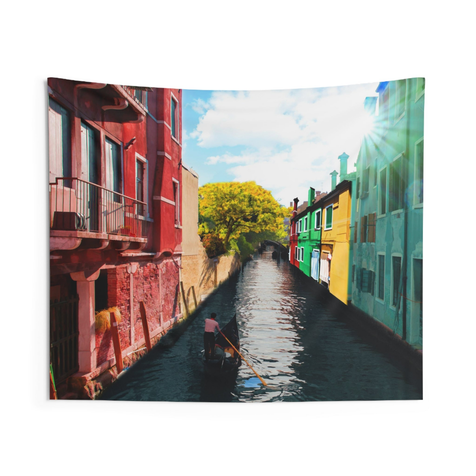Venice Canal Scene Wall Tapestry – 100% Polyester Decorative Wall Tapestry