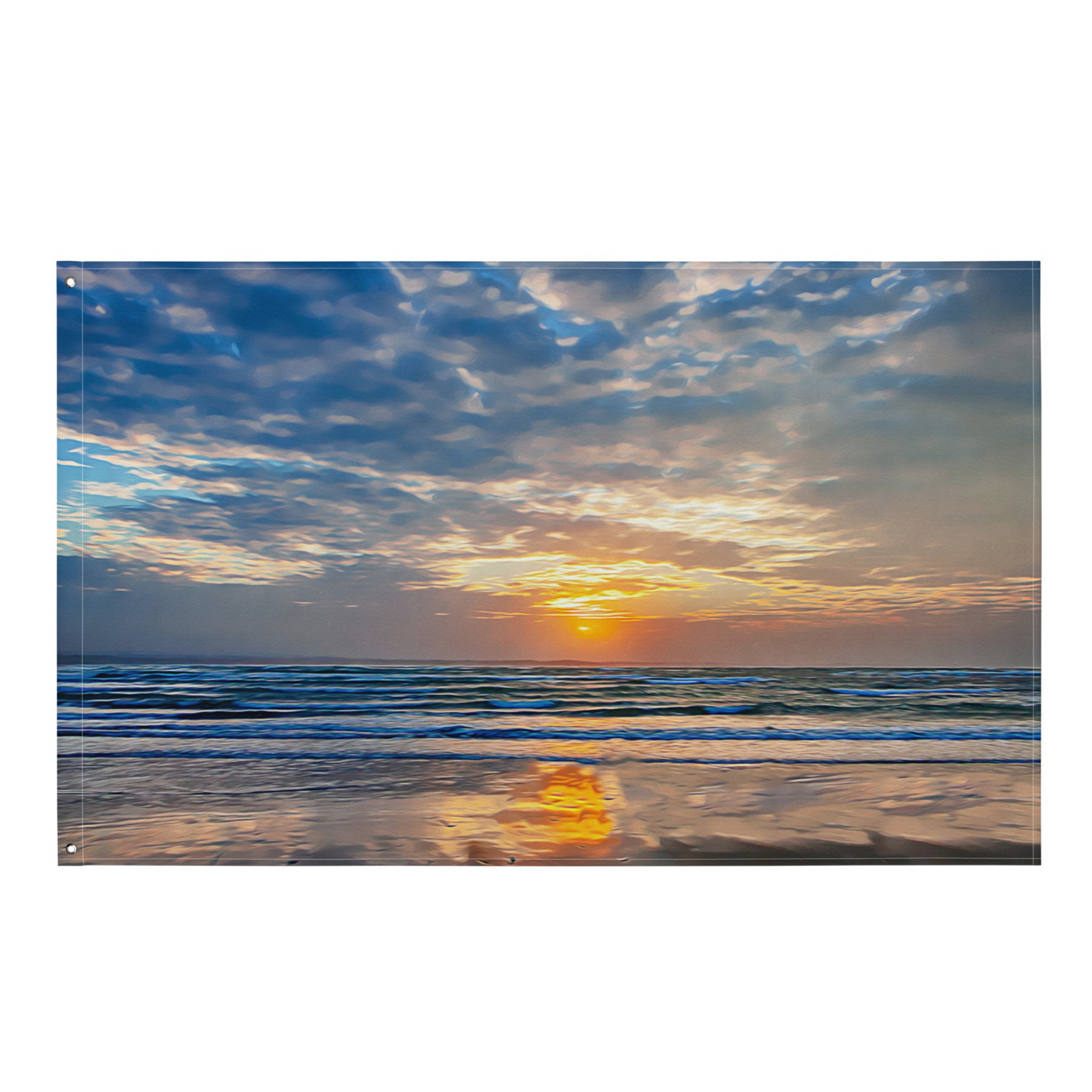 Beach Wall Tapestry – Coastal Polyester Flag Wall Hanging