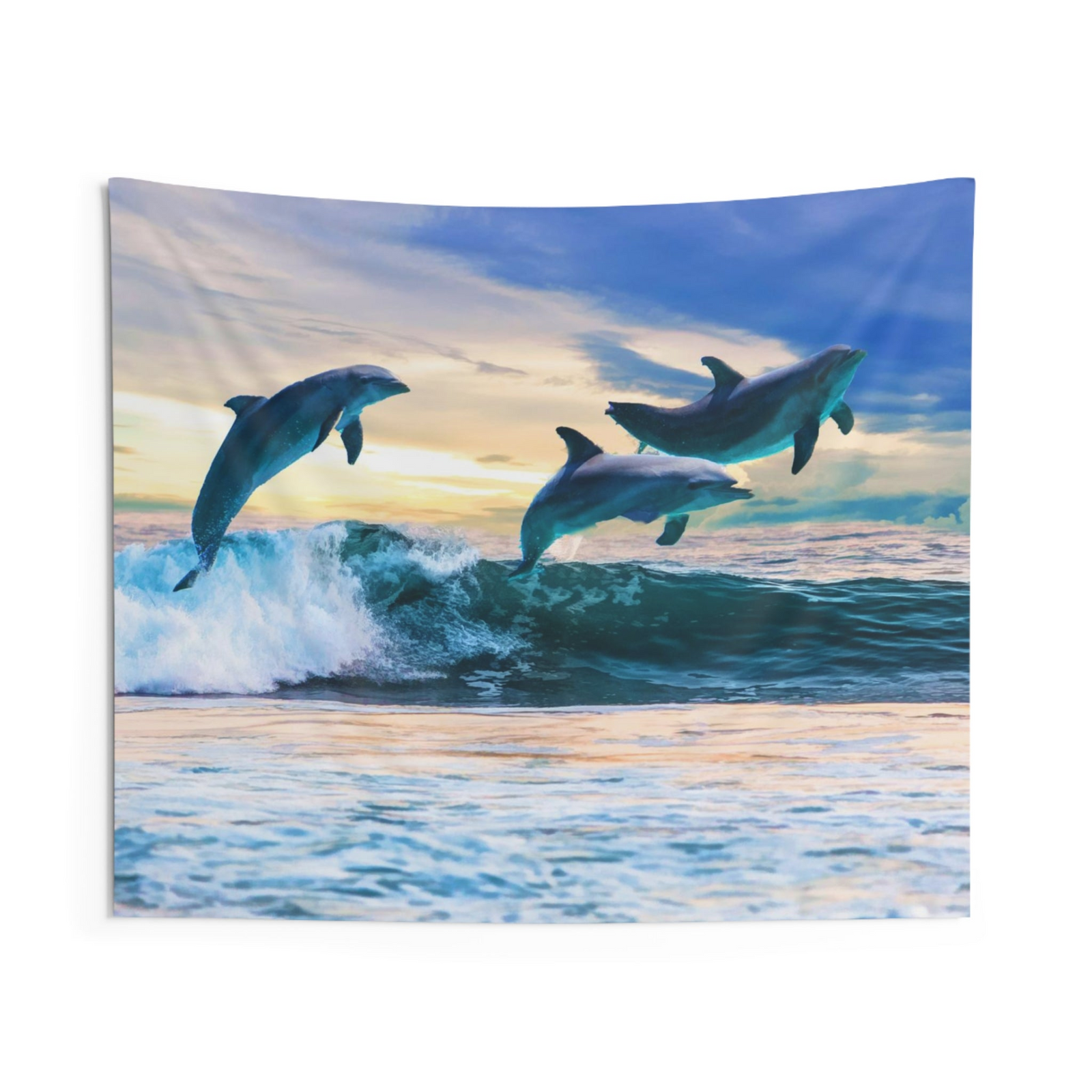 Blue Dolphin Wall Tapestry – 100% Polyester Decorative Wall Tapestry