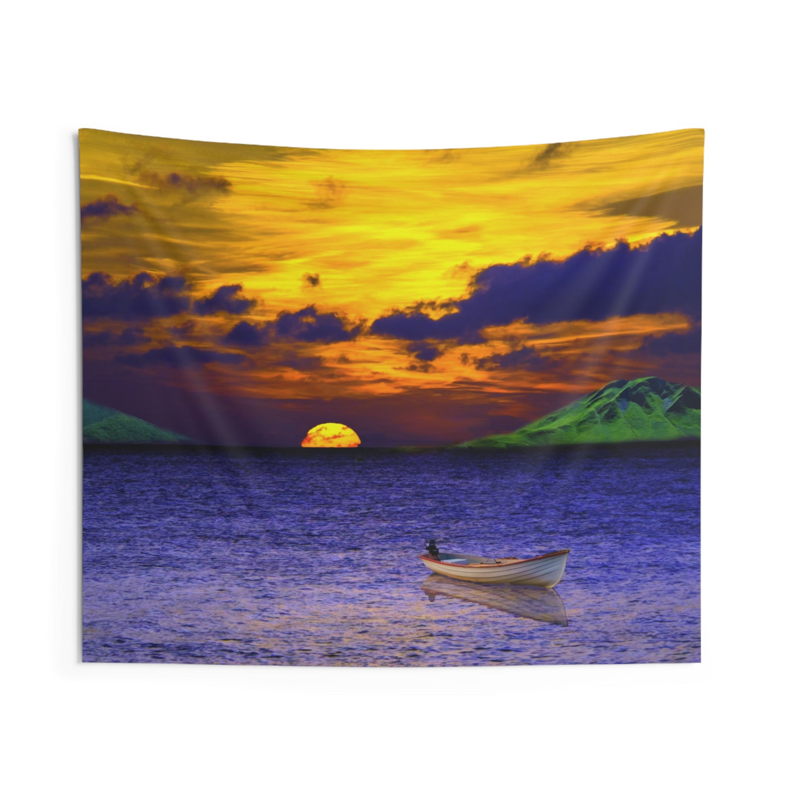 Mountain Lake Wall Tapestry – Scenic 100% Polyester Decorative Wall Tapestry