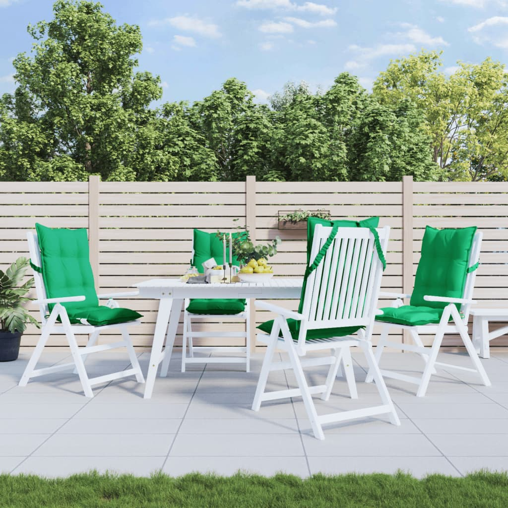 vidaXL Highback Chair Cushion Set of 4 Green