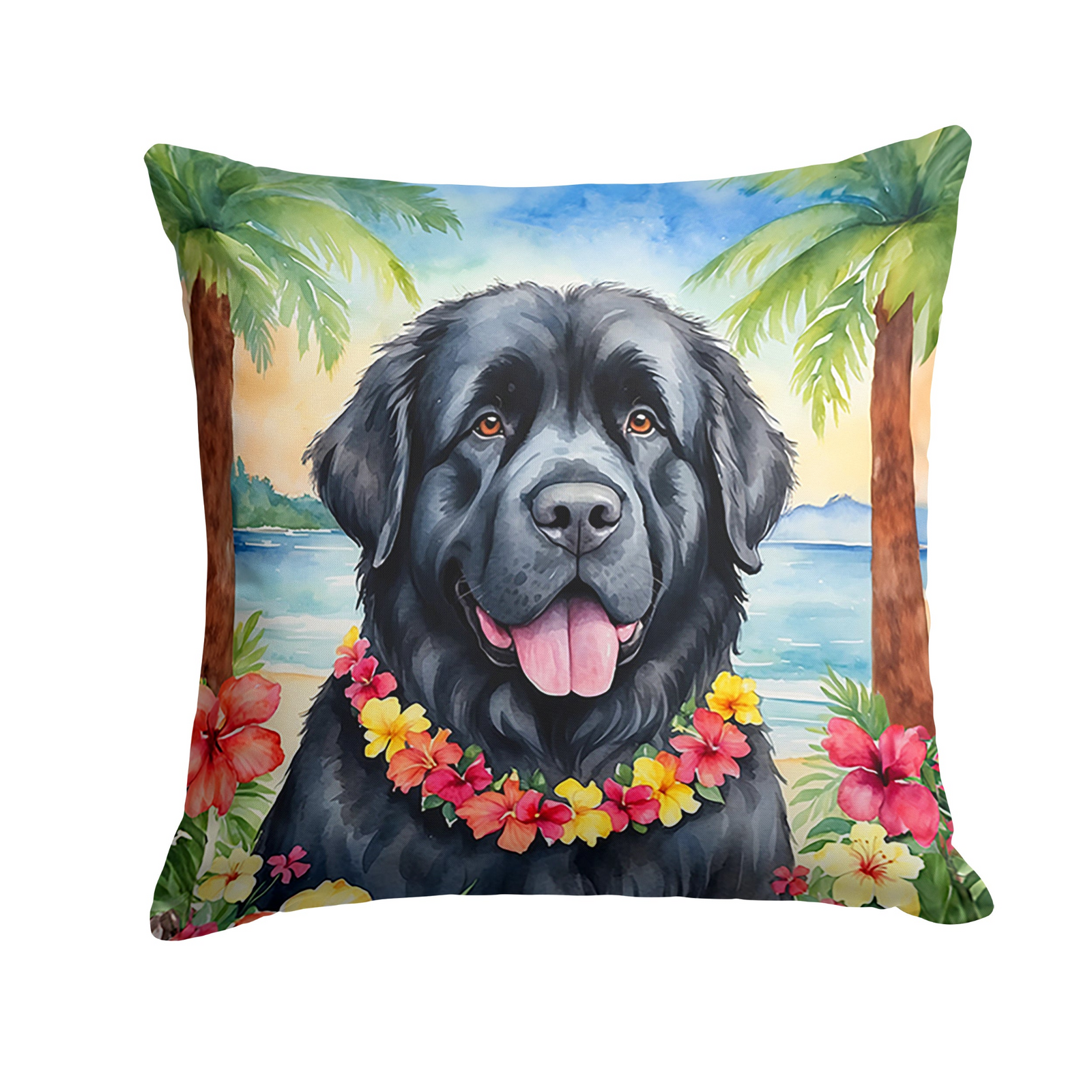 Newfoundland Luau Throw Pillow