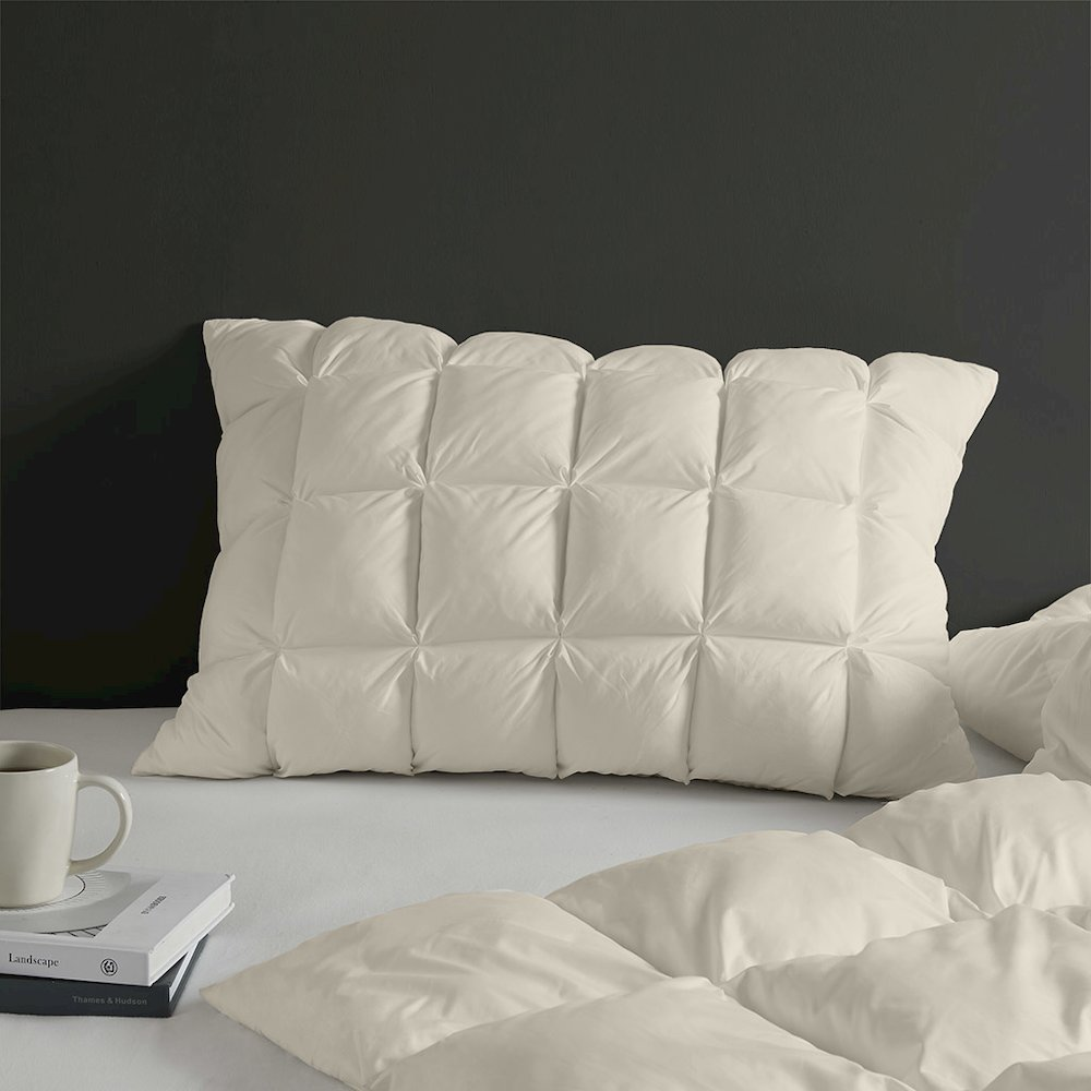 Stay Puffed Overfilled Pillow Protector Single Piece in Tan Color