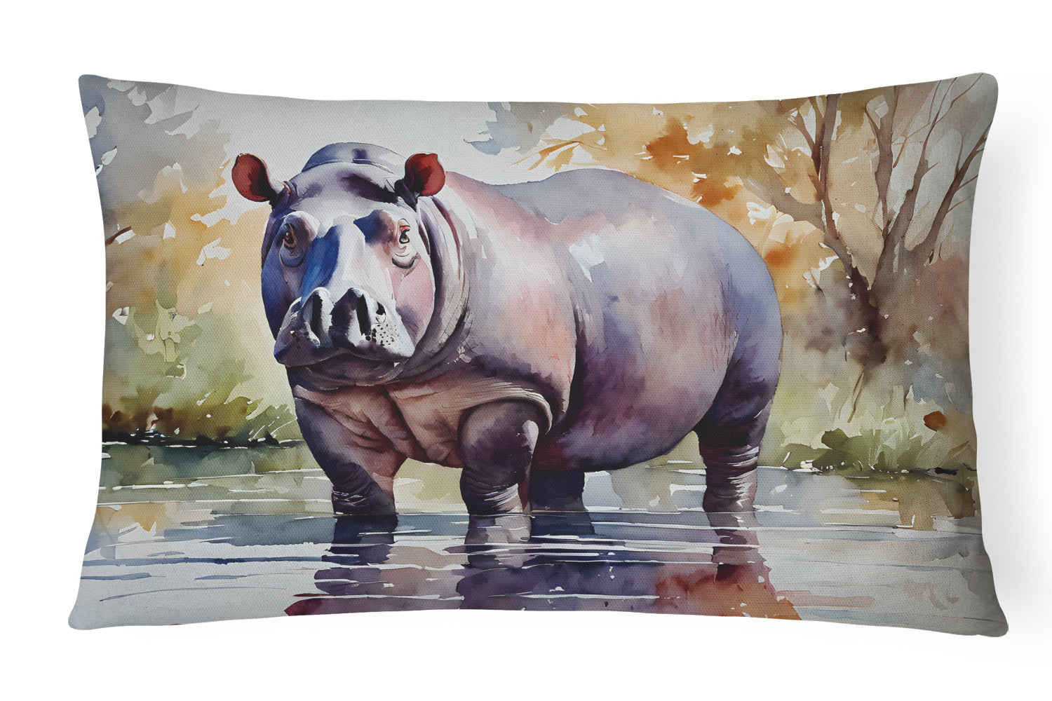 Hippopotamus Throw Pillow
