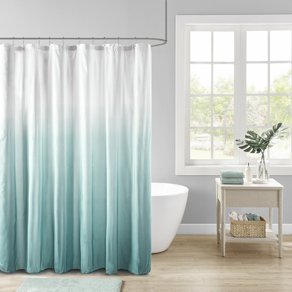 Ombre Printed Seersucker Shower Curtain