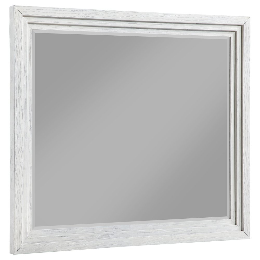 Marielle Dresser Mirror – Distressed White with Beveled Glass