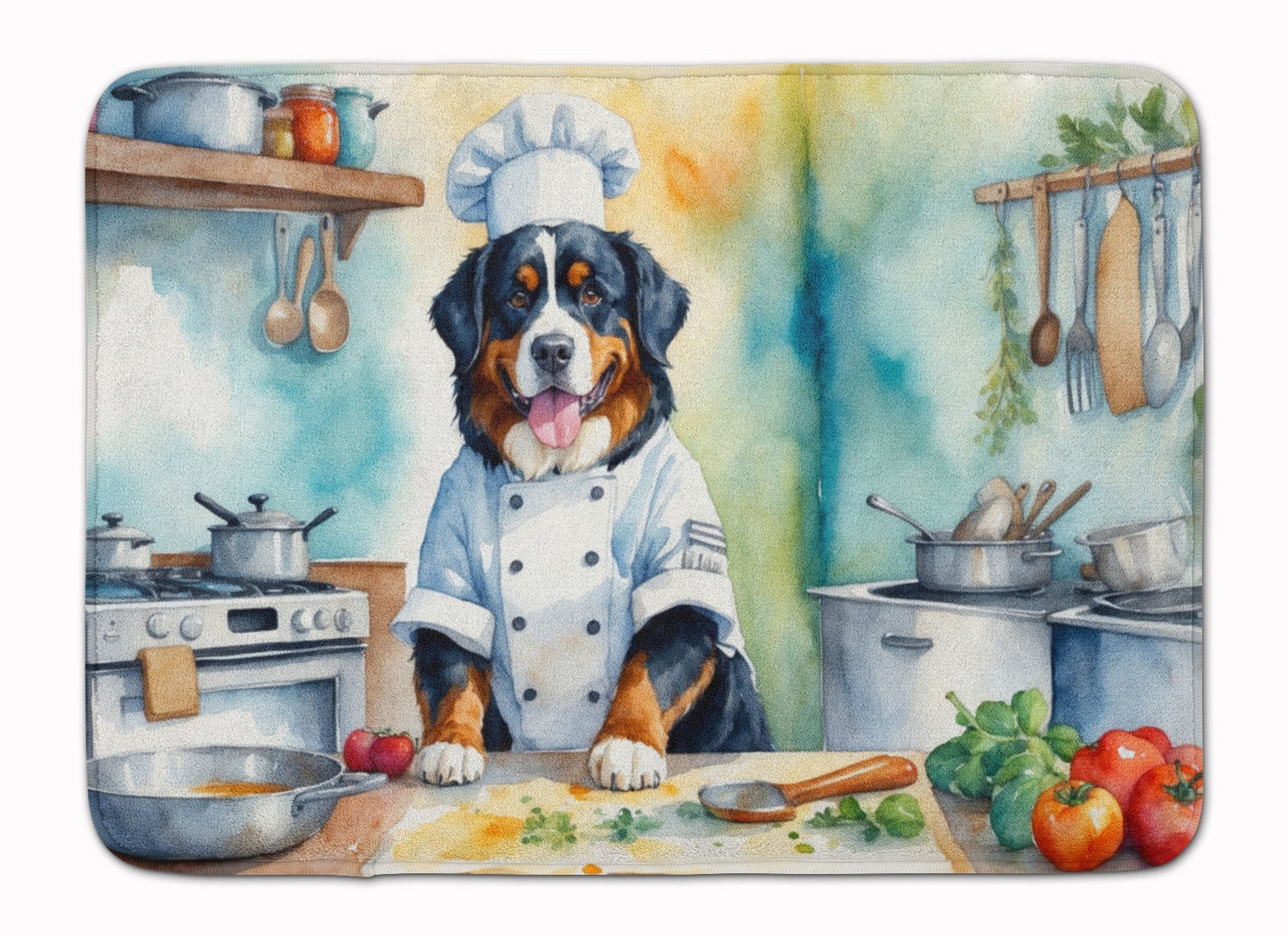 Bernese Mountain Dog The Chef Memory Foam Kitchen Mat