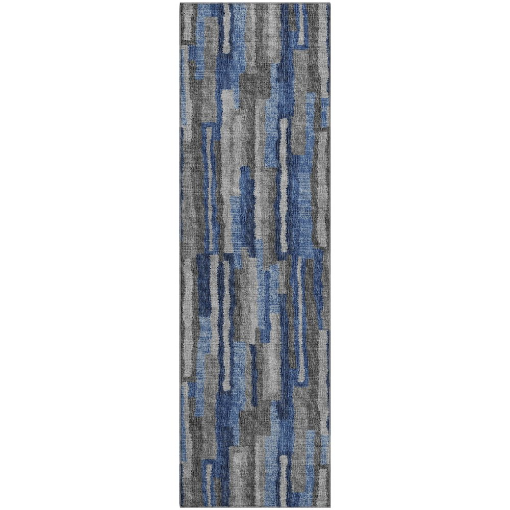 Premium Machine Washable Mayfield Blue 2'3" x 7'6" Runner Rug