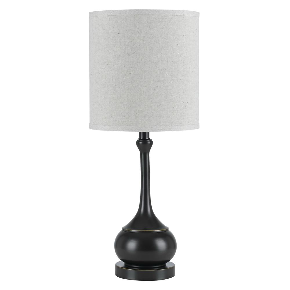Tapron 100W Dark Bronze Metal Accent Table Lamp with Uno Shade – 24.5"