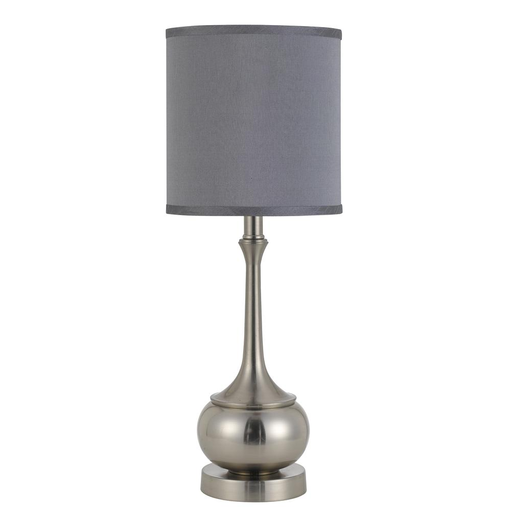 Tapron 100W Brushed Steel Metal Accent Table Lamp with Uno Shade – 24.5"