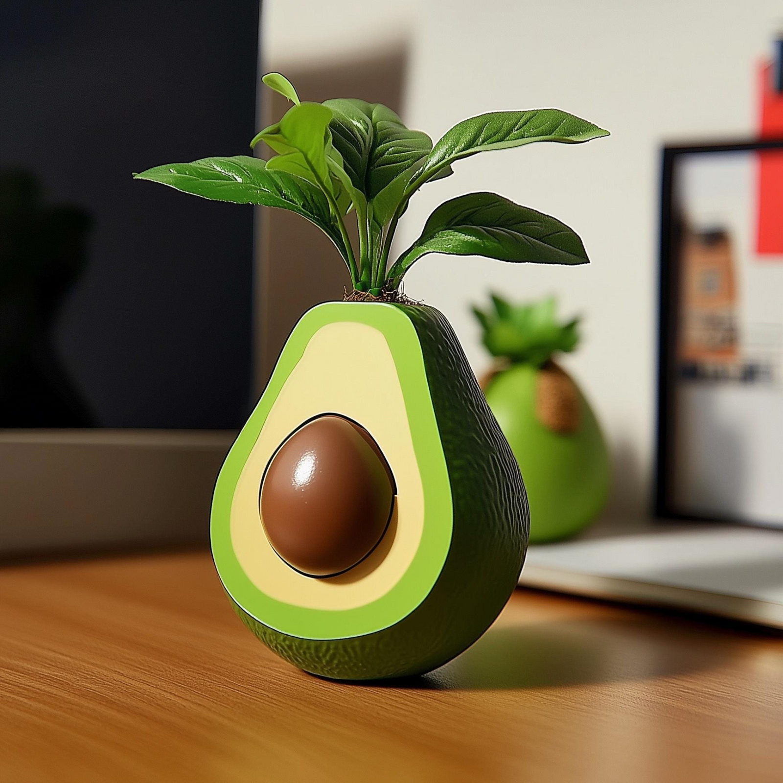 Avocado 3D Printed Planter – Decorative Plant Pot for Small Indoor Plants