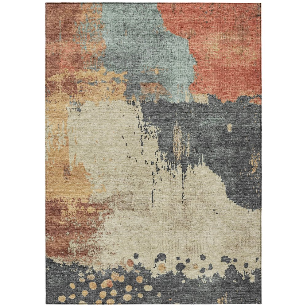 Machine Washable Indoor/Outdoor Chantille Paprika 5' x 7'6" Rug