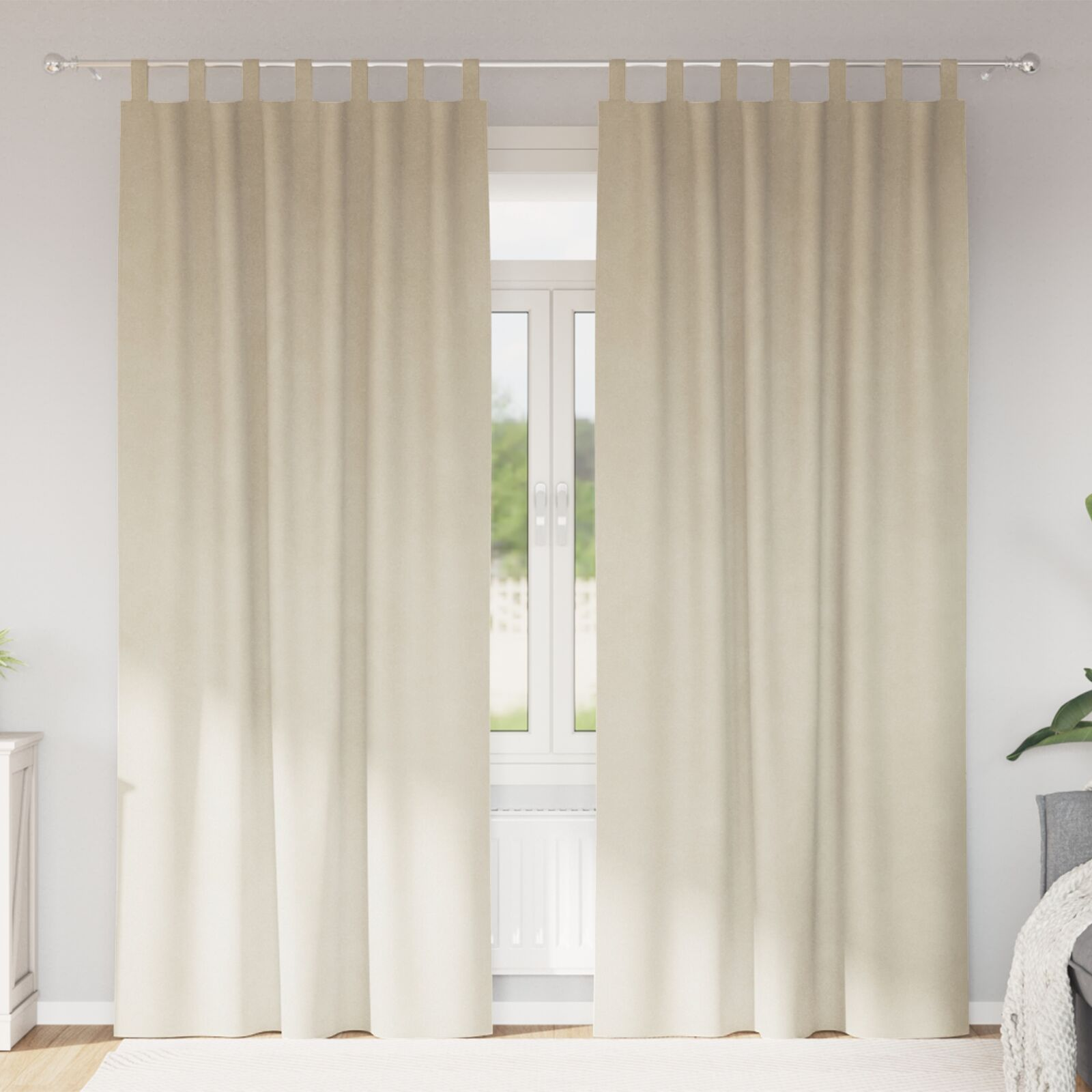 vidaXL Blackout Curtains 2 pcs Cream 55.12 x 88.58 in Velvet