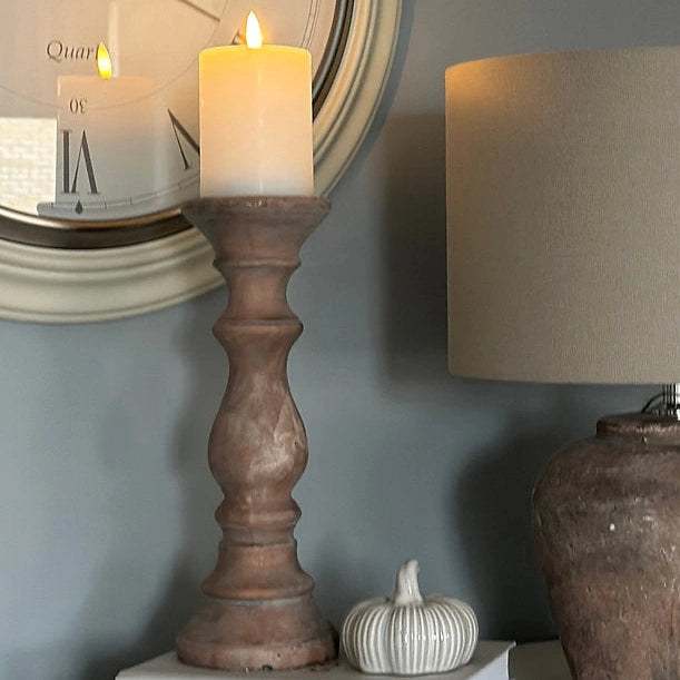 Siena Brown Column Candle Holder Medium