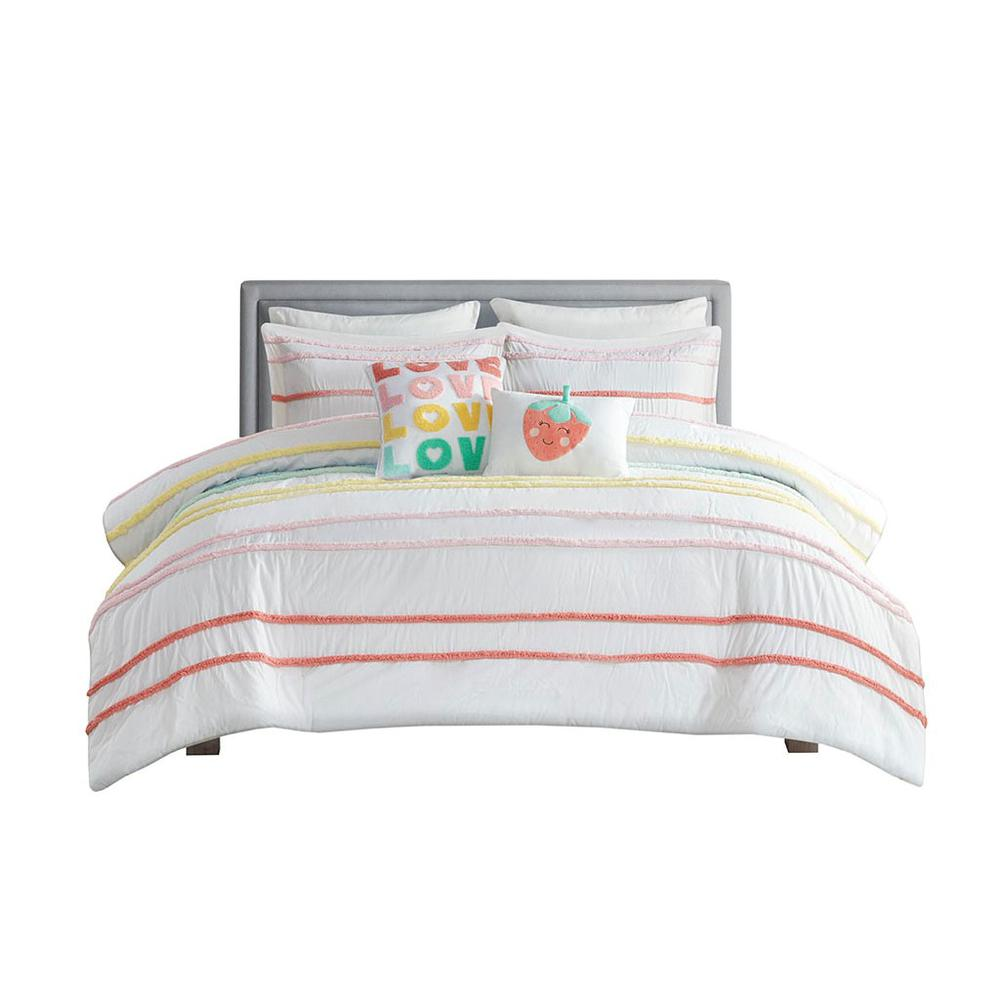 Cotton Duvet Cover Set with Chenille Trim