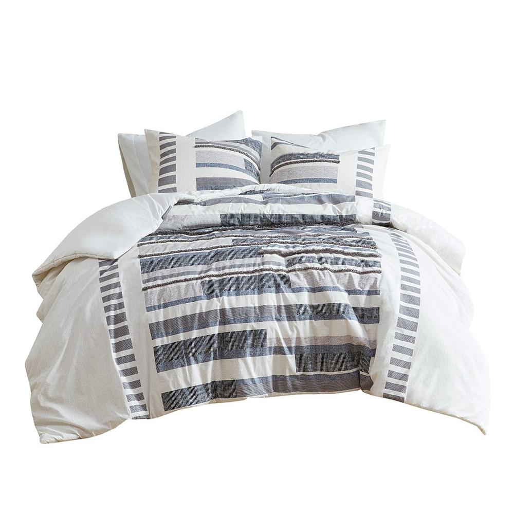 3 Piece Cotton Printed Duvet Cover Set w/ trims