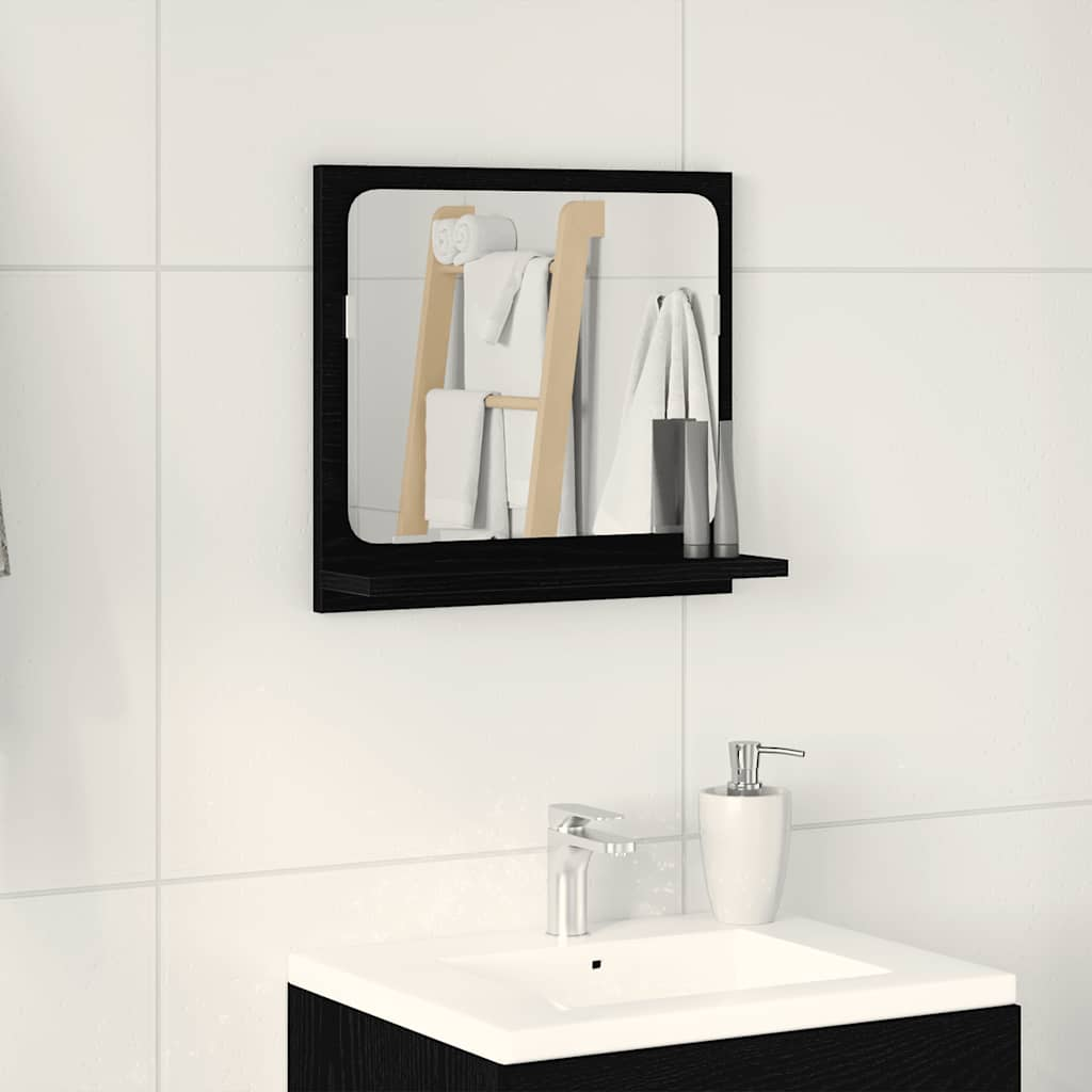 vidaXL Bathroom Mirror Black Oak 40x10,5x37 cm Engineered Wood