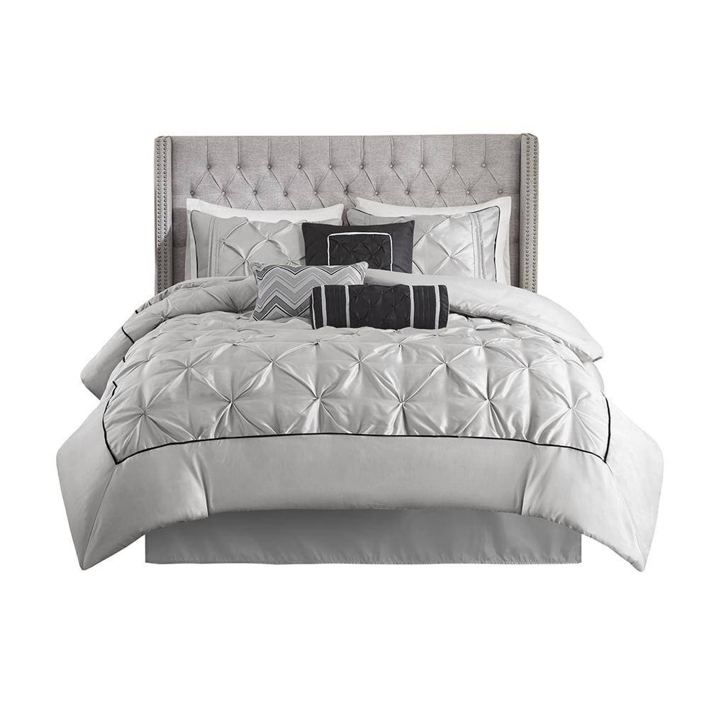 7 Piece Grey Tufted Comforter Set – Laurel Bedding Collection