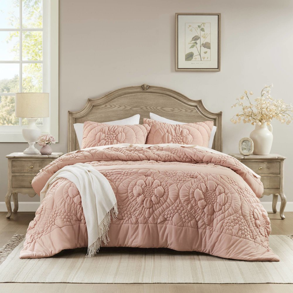 Elise Comforter Set, Pink color