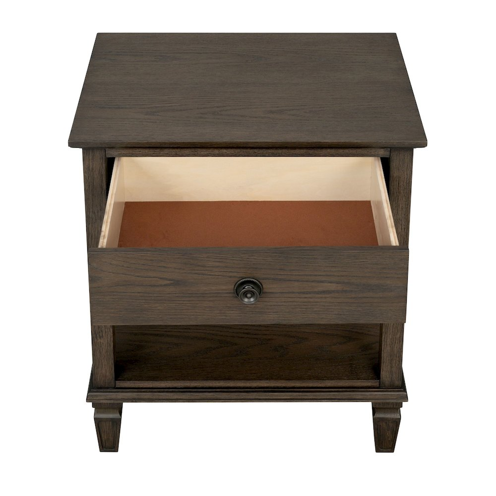 Victoria Bedside Table, Antique Brown color