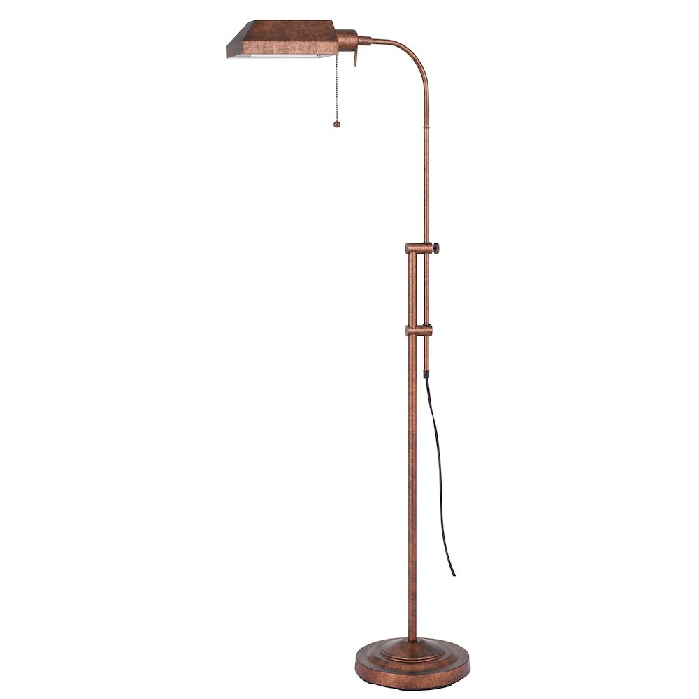 100W Pharmacy Floor Lamp – Adjustable Pole, Rust