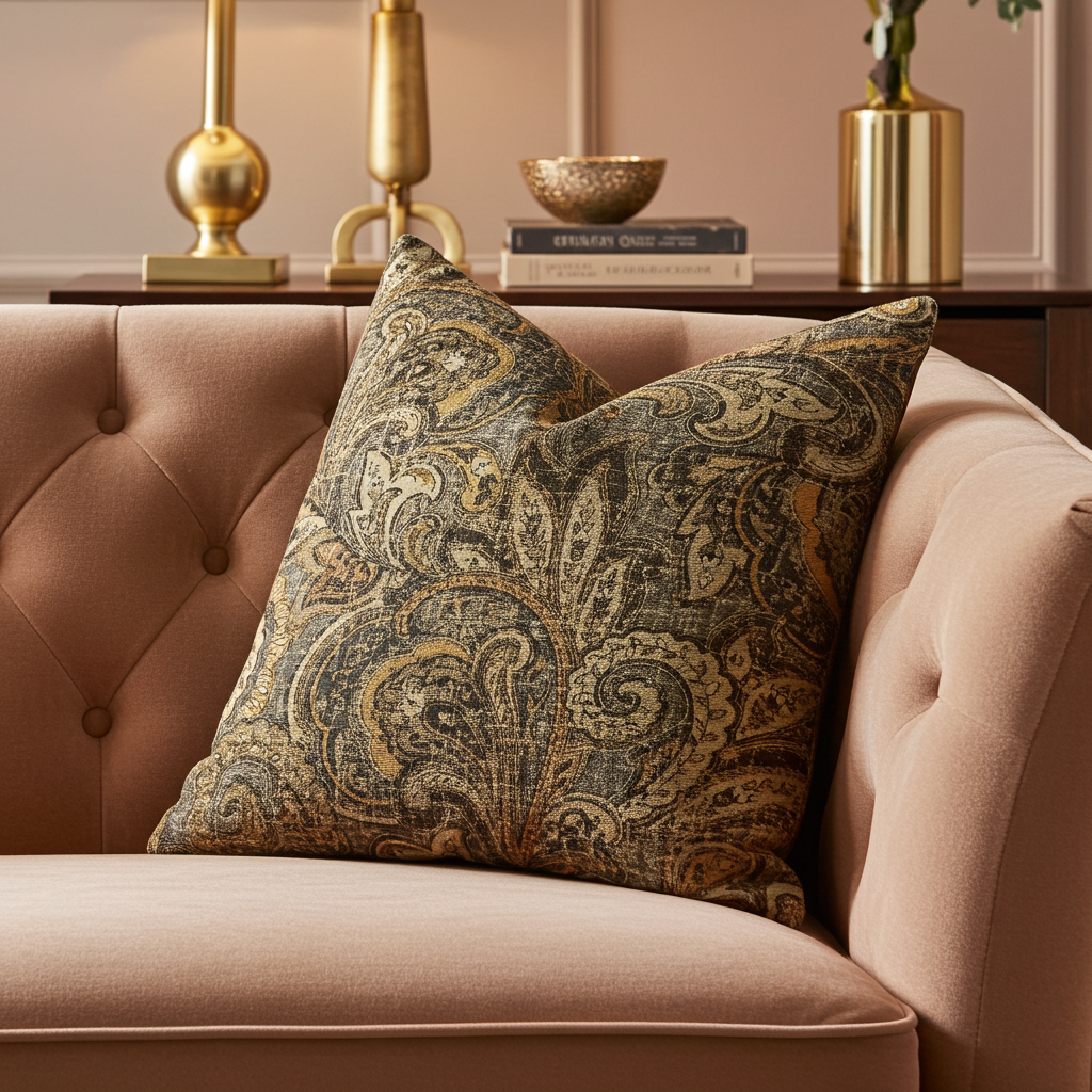 Cypress Field Brown Luxury Throw Pillow