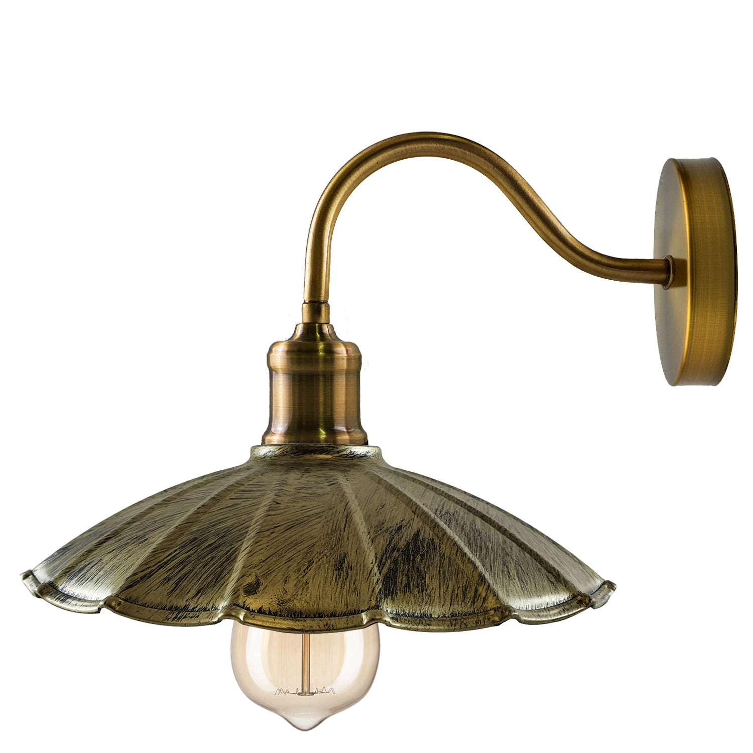 Vintage Brushed Brass Wall Lamp – Retro Industrial Indoor Mounted Light