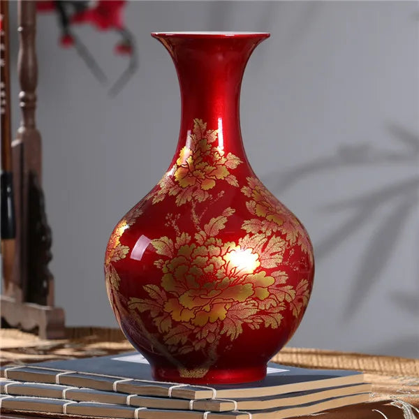 Classical Crystal-Glaze Ceramic Vase – 7 Appreciation & Pomegranate Designs