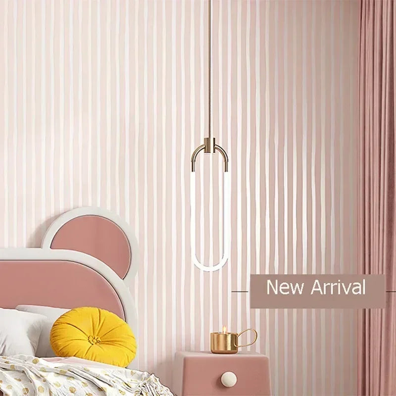 Modern Pink & Blue Vertical Stripe 3D Non-Woven Wallpaper – Waterproof, Extra Thick, Mould-Resistant & Fireproof